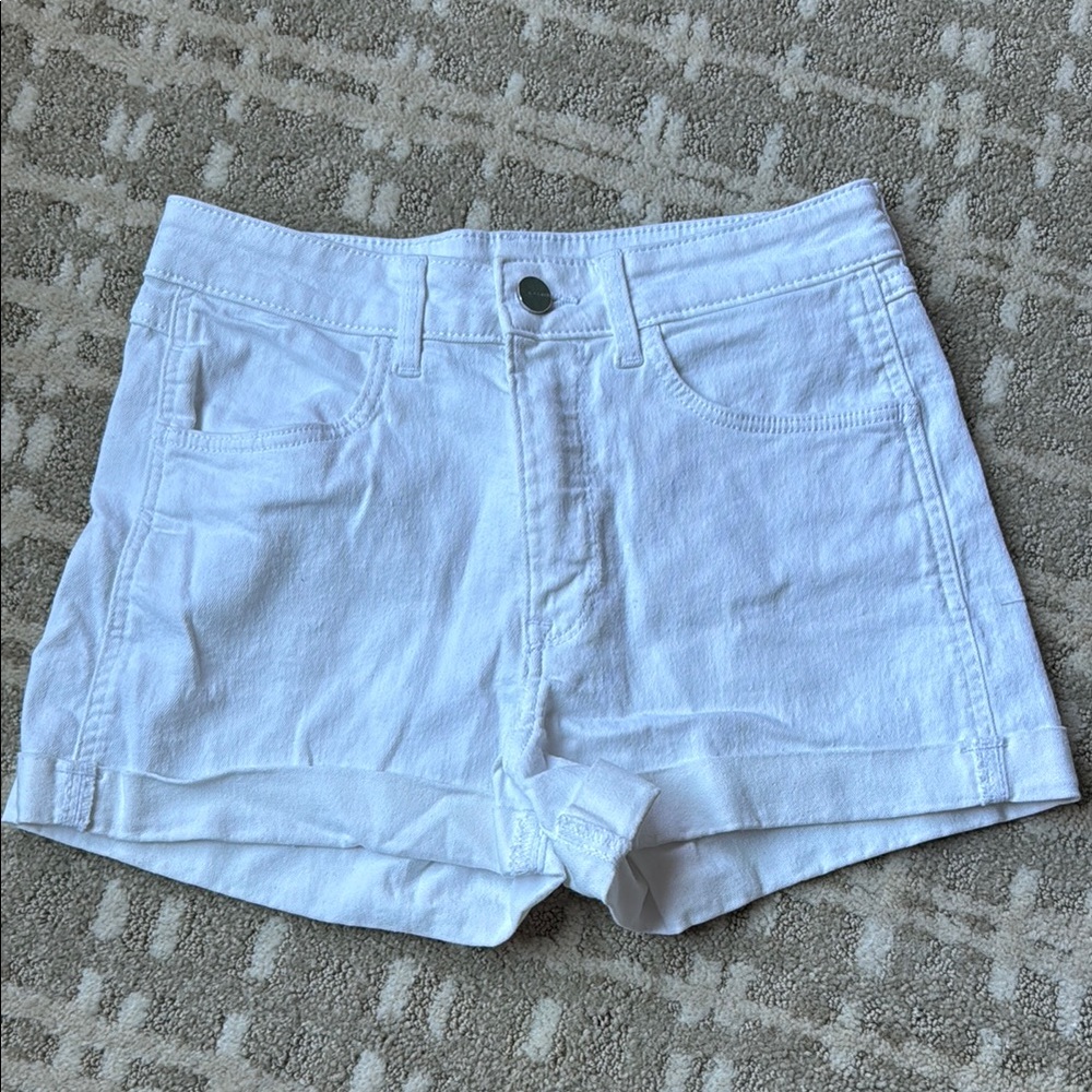 H&M White High Waist Shorts